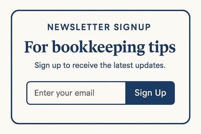 Newsletter signup for bookkeeping tips